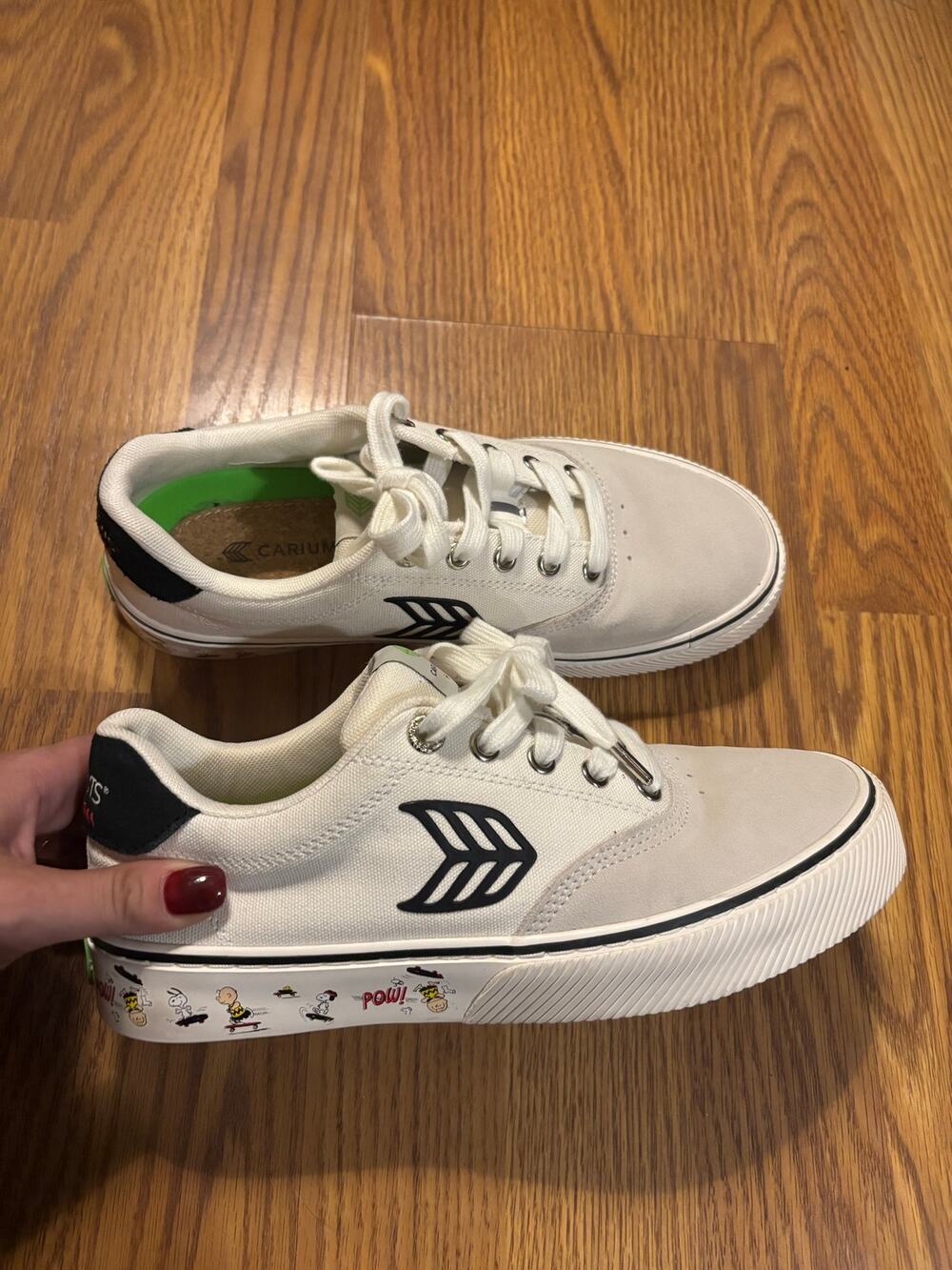 NWT Cariuma Peanuts White Suede/ Rubber Platform Sneakers